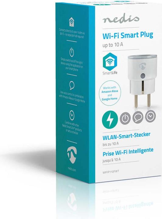Actual product image Nedis WLAN Smartplug (WIFIP110FWT) - Energy monitoring, Schuko type F, 10 A