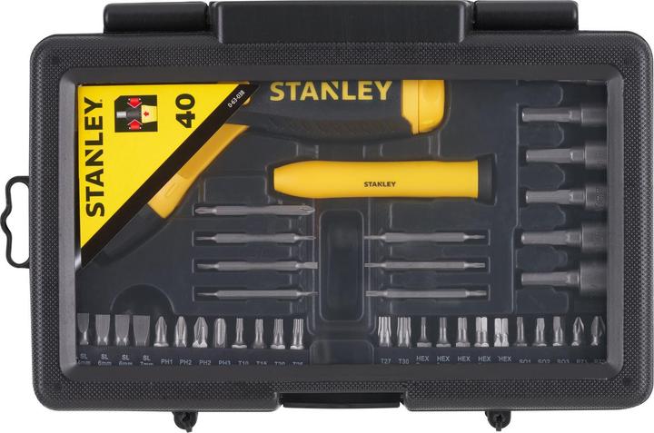 Productafbeelding Stanley Pistoolratelset met draaikoppeling handvat 40 stuks (Gleuf, Phillipps kruissleuf (PH), TX)
