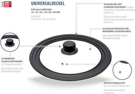 Produktbild ELO Stahlwaren Deckel (20 cm, Kunststoff, Metall, Glas)