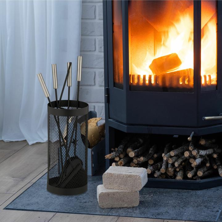 Actual product image Relaxdays 5-piece fireplace cutlery set