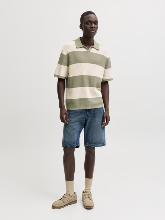 Produktbild Jack & Jones Jorliam Knit Stripe Split Neck Styd Ss26 (S)