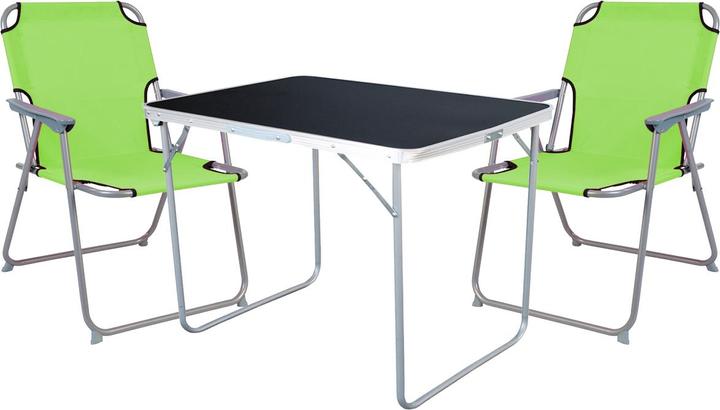 Mojawo 3-tlg Camping Set Campingtisch + 2 Campingstuhl Klappstuhl Lime Grün
