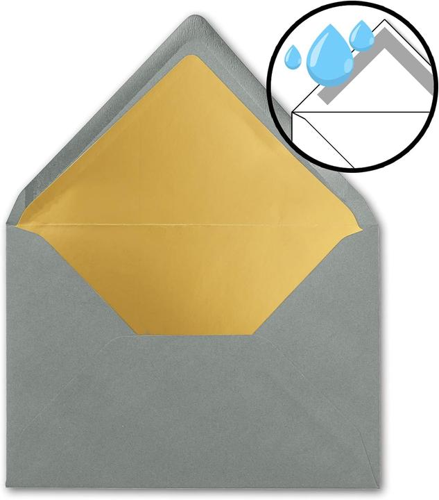 Immagine prodotto Neuser Papier Gold-gefütterte Briefumschläge C5 (50 Stück) (C5, 50x)