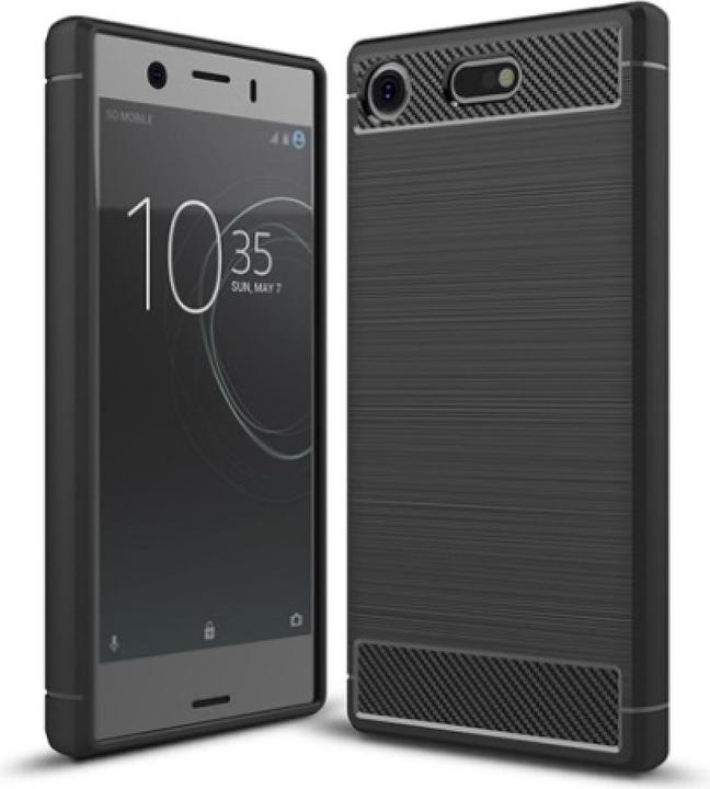 Actual product image Screenguard Sony Xperia XZ1 Compact Cover Carbon Brushed Soft TPU (Sony Xperia XZ1 Compact)