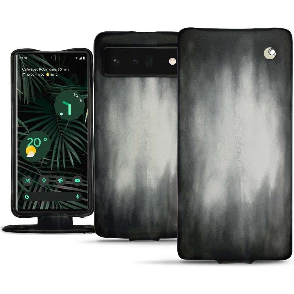 Noreve Lederschutzhülle vertikal (Google Pixel 6 Pro), Smartphone Hülle, Grau