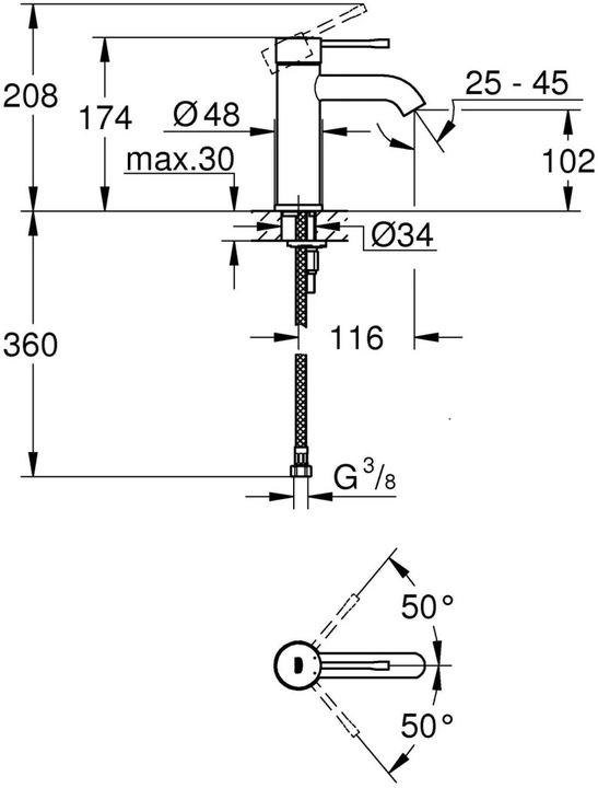 Image du produit Grohe Essence Mitigeur de lavabo à une main S-Size