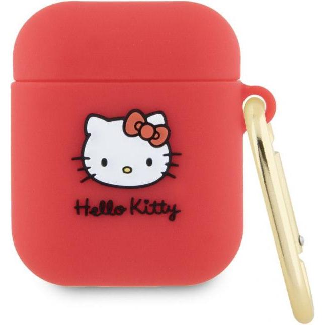 Thumbnail - Hello Kitty HKA23DKHSF Airpods 1/2 cover fuksja/fuschia Silicone 3D Kitty Head (Kopfhörer Tasche), Kopfhörertasche + Sch...