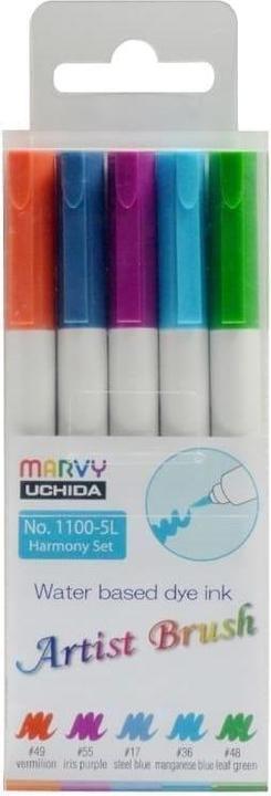 Actual product image Uchida MARVY felt-tip pens with brush tip Artist Brush Harmony, 5 pcs. (5x)