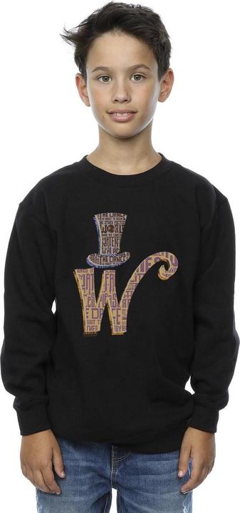 Actual product image Willy Wonka & the Chocolate Factory Boys W Logo Hat Sweatshirt (128)