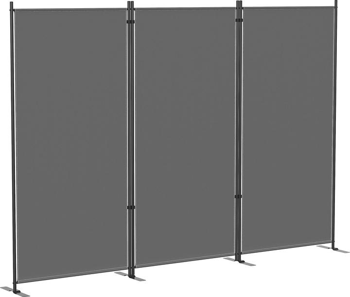 Outsunny wetterfester Outdoor Paravent Metall, Polyester Dunkelgrau