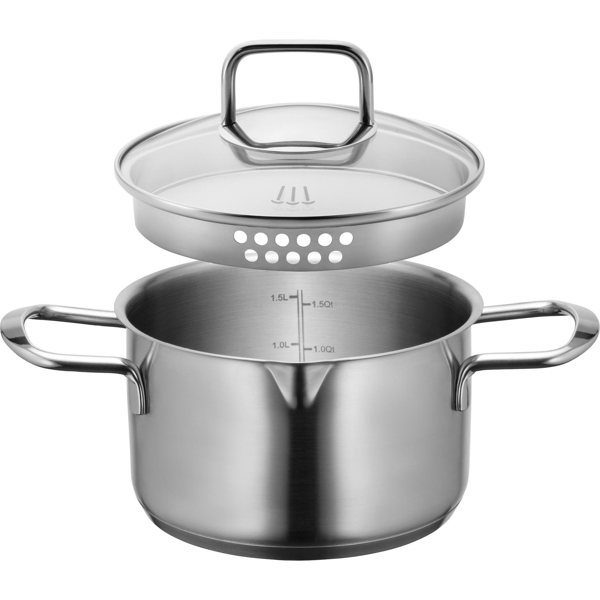 Mäser Sanvito, Pfanne + Kochtopf, Silber