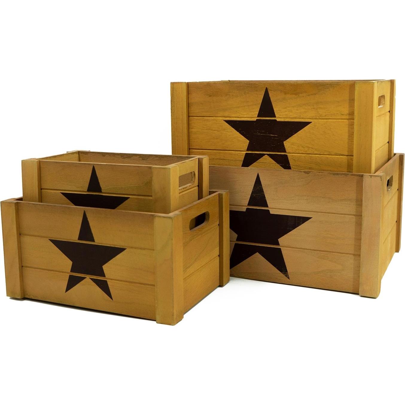 HTI-Living, Aufbewahrungsbox, Holzkisten-Set (41 x 31 x 20 cm)
