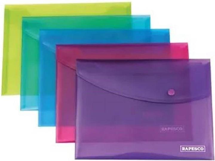 Rapesco 5 Dokumententaschen farbsortiert genarbt (A4+, 5x)