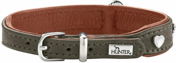 Image du produit Hunter Collier München Mini 30/XS, cuir de boeuf, vert/cognac (XS, Chien, Général)