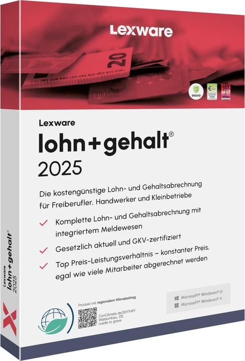 Lexware lohn+gehalt 2025 Version annuelle (365 jours) (1 Utilisateur, 12 mois)