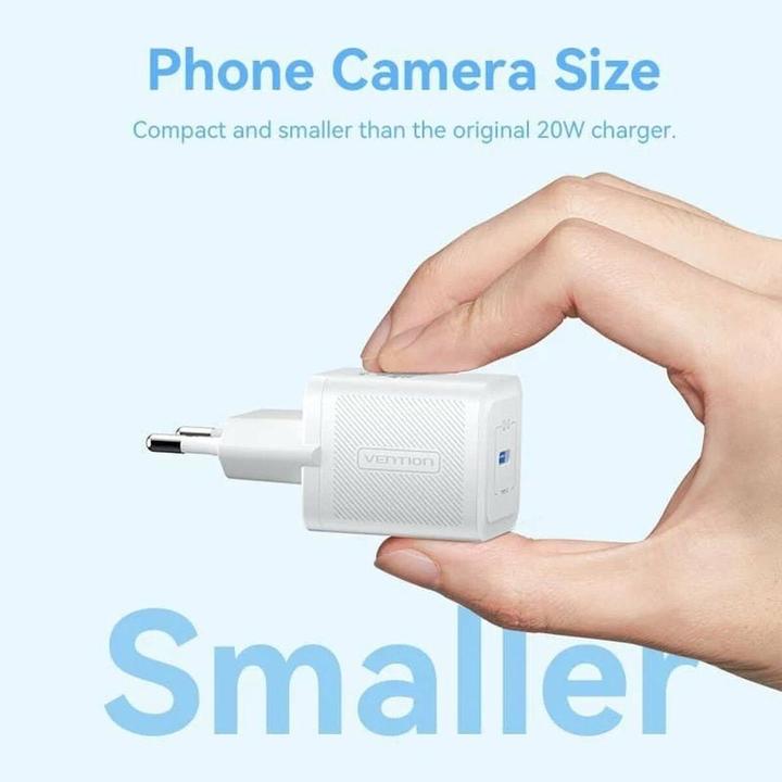 Produktbild Vention Wall charger,, FEPW0-EU, USB-C, 20W, GaN (white) (20 W, 1 Port)