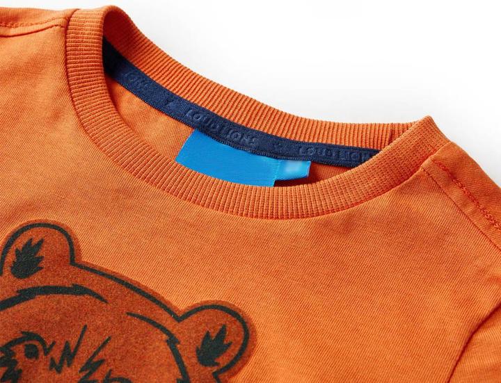 Immagine prodotto VidaXL Camicia da bambino a maniche lunghe arancione scuro 104,Materiale: 100 (104)