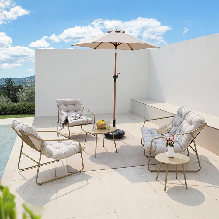 Actual product image En.Casa Gartenmöbelset Kivanta 5-tlg. Beige