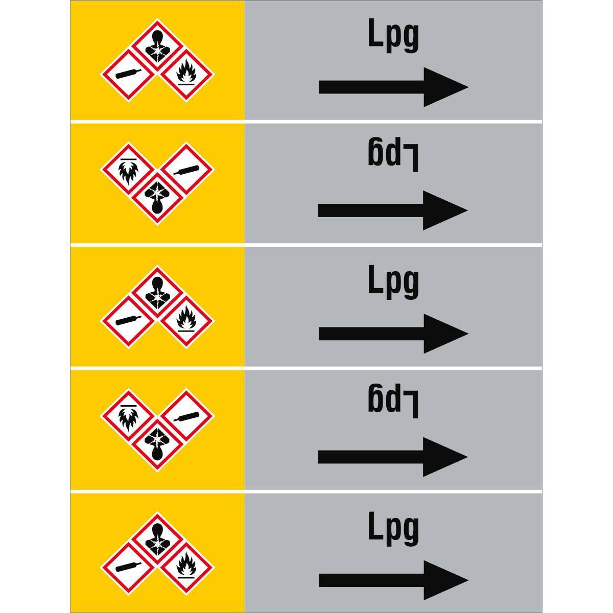 Brady, Etiketten, ISO 20560 Pipe Markers - Gas