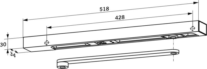 Image du produit Dormakaba Glissière avec levier G-EMF Contur Design (Porte d'entrée, Porte de chambre, Porte en bois, Porte-fenêtre)
