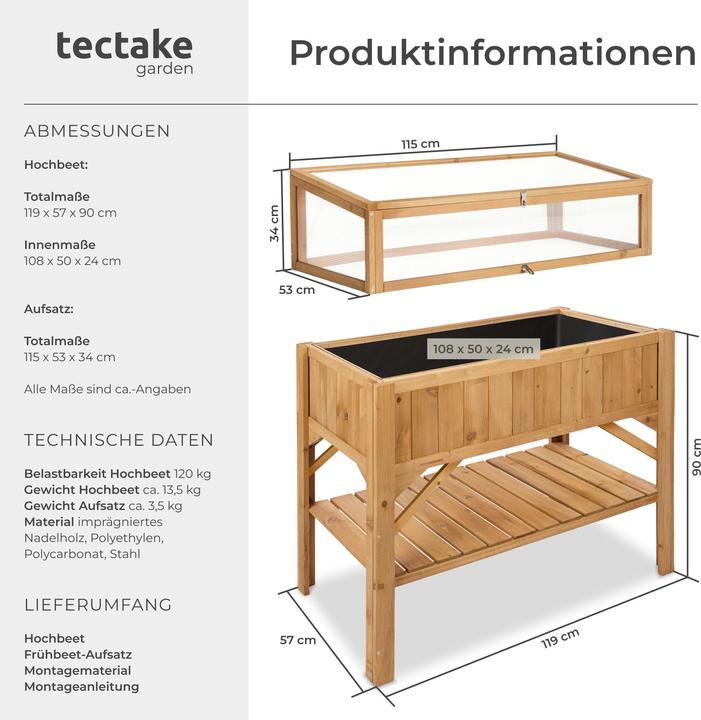 Produktbild tectake Hochbeet