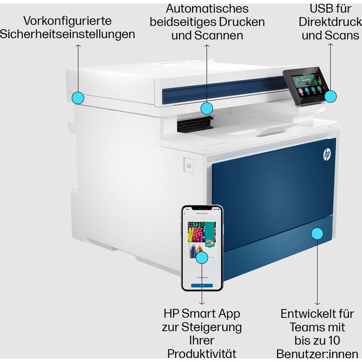 Produktbild HP Color LaserJet Pro MFP 4302fdn (Laser, Farbe)