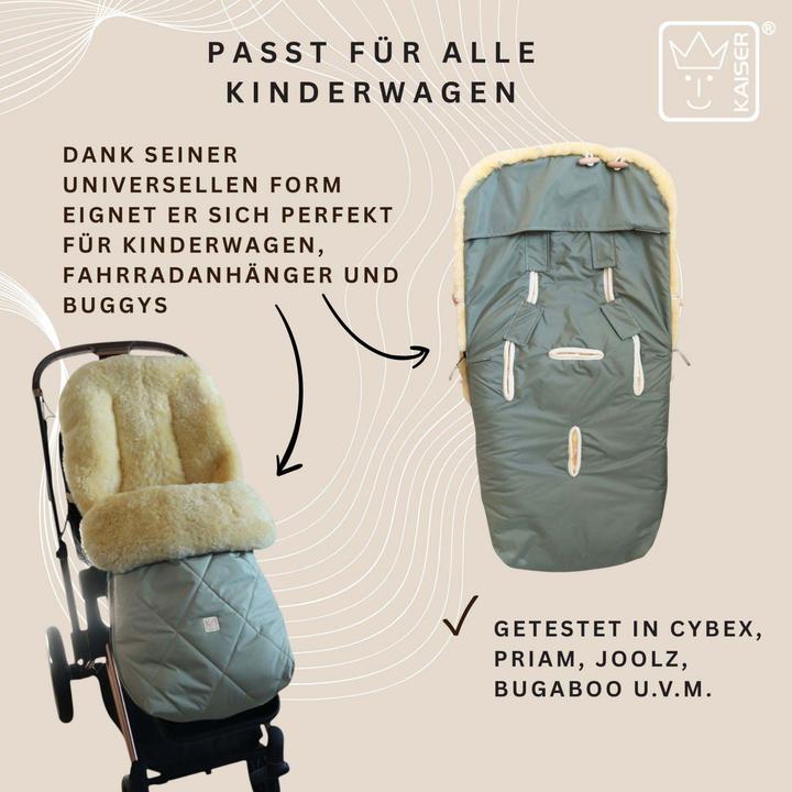 Actual product image Kaiser Baby Kaiser Lammfell Fusssack Coosy, salbei green/grey