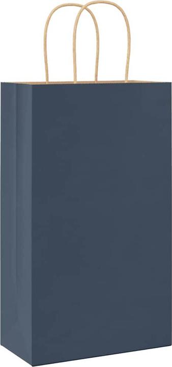 Immagine prodotto VidaXL Sacchetti di carta kraft 250 pezzi con manico Blu 21x11x36 cm (Scatola da regalo, 250 x)