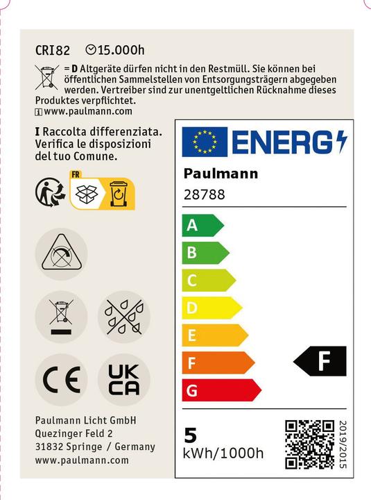 Energielabel Paulmann Kaars (E14, 470 lm, 2x)
