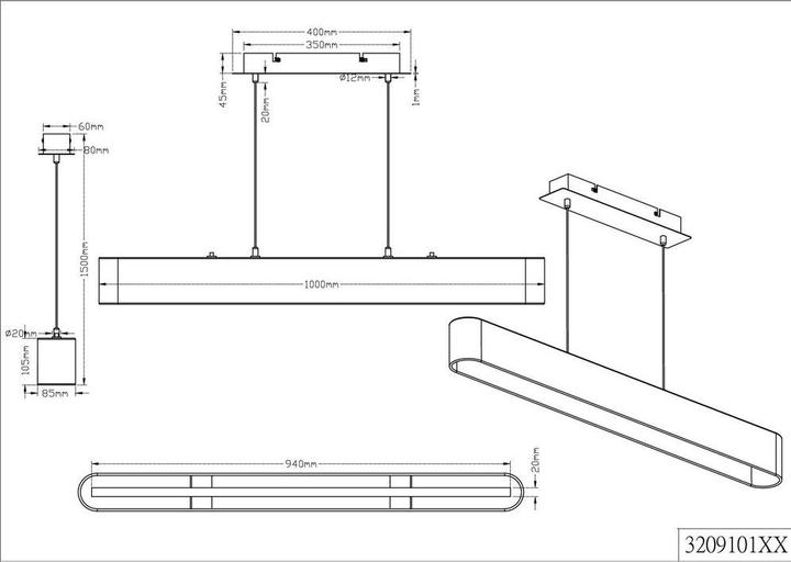 Produktbild Trio Lugano (1500 lm)