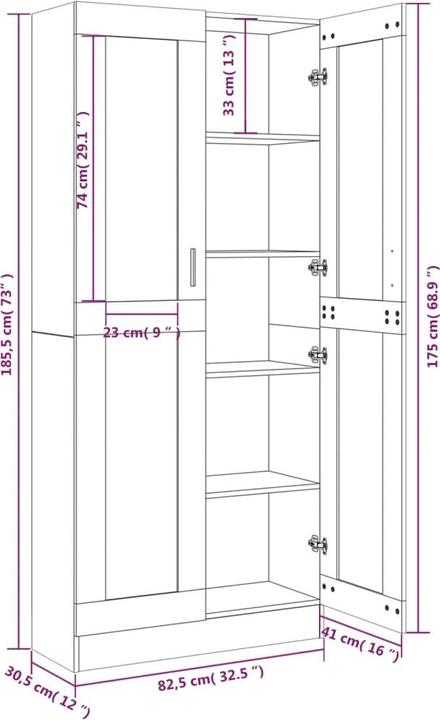 Actual product image VidaXL Gizela (82.5 x 30.5 x 185.5 cm)