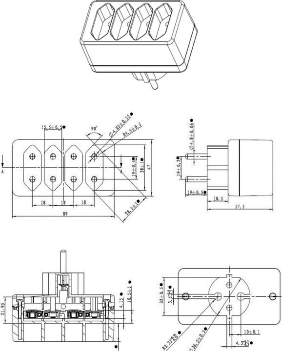 Actual product image Bachmann Multiplug 4xEuro white 4x2.5A/230V (4x, CEE 7/16)