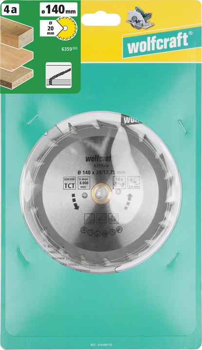 Produktbild wolfcraft Kreissägeblatt 6366000 Durchme