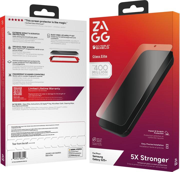 Produktbild Zagg InvisibleShield Gehärtetes Glas Clear Displayschutzfolie Samsung Galaxy S25+ (1 Stk., Samsung Galaxy S25+)