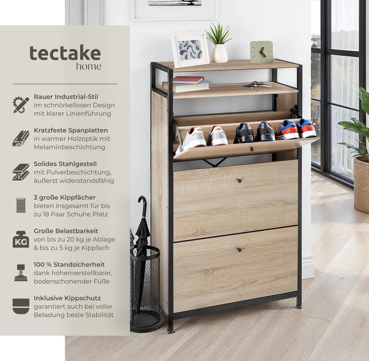 Immagine prodotto tectake Portascarpe (32 x 61 x 130 cm)