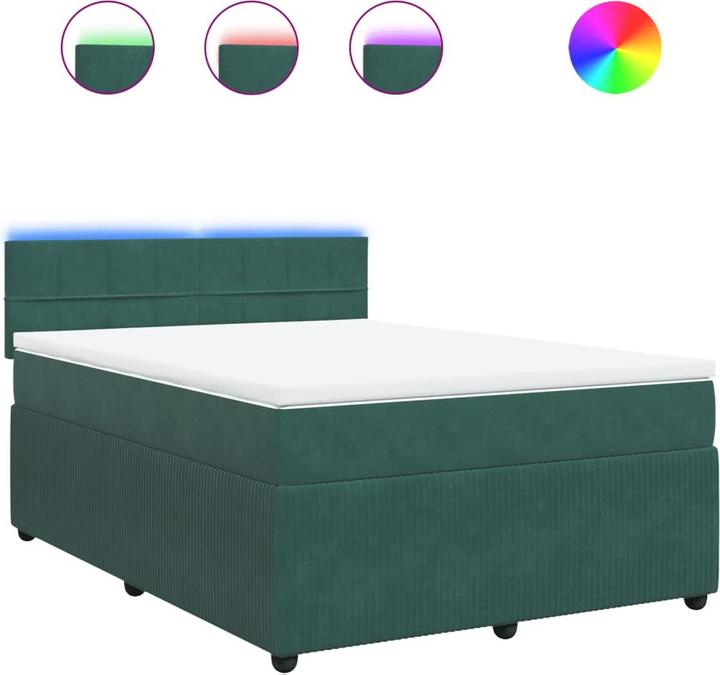 Produktbild vidaXL Bo x springbett mit Matratze 200 x 200 cm Samt (200 x 200 cm)