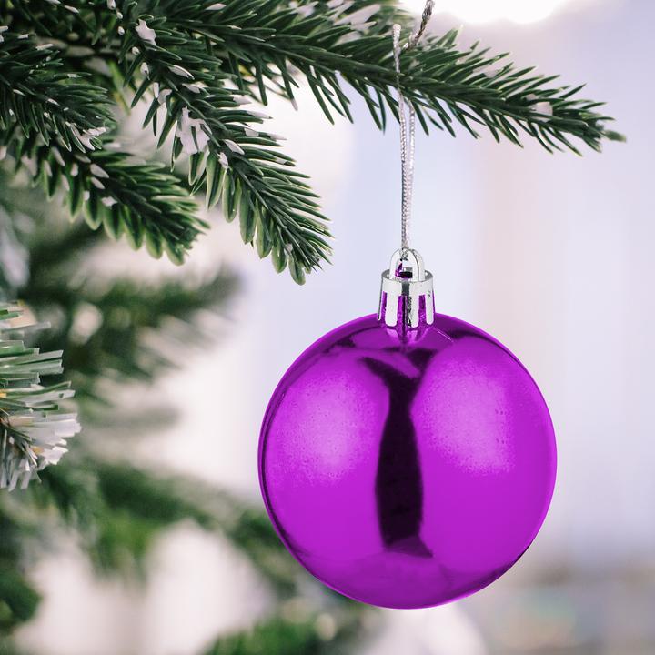 Actual product image Relaxdays - Weihnachtskugeln 50er Set, Pink/ Silber, 7 x 6 cm (50 -part)