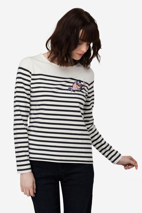 Produktbild Laurasøn T-Shirt, Ringel, Fisch Motiv, Rundhals, Langarm (L)