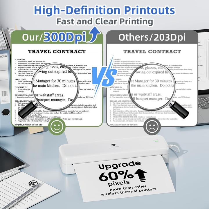 Actual product image Phomemo M834 Thermal Printer (Thermal printing, Black and white)