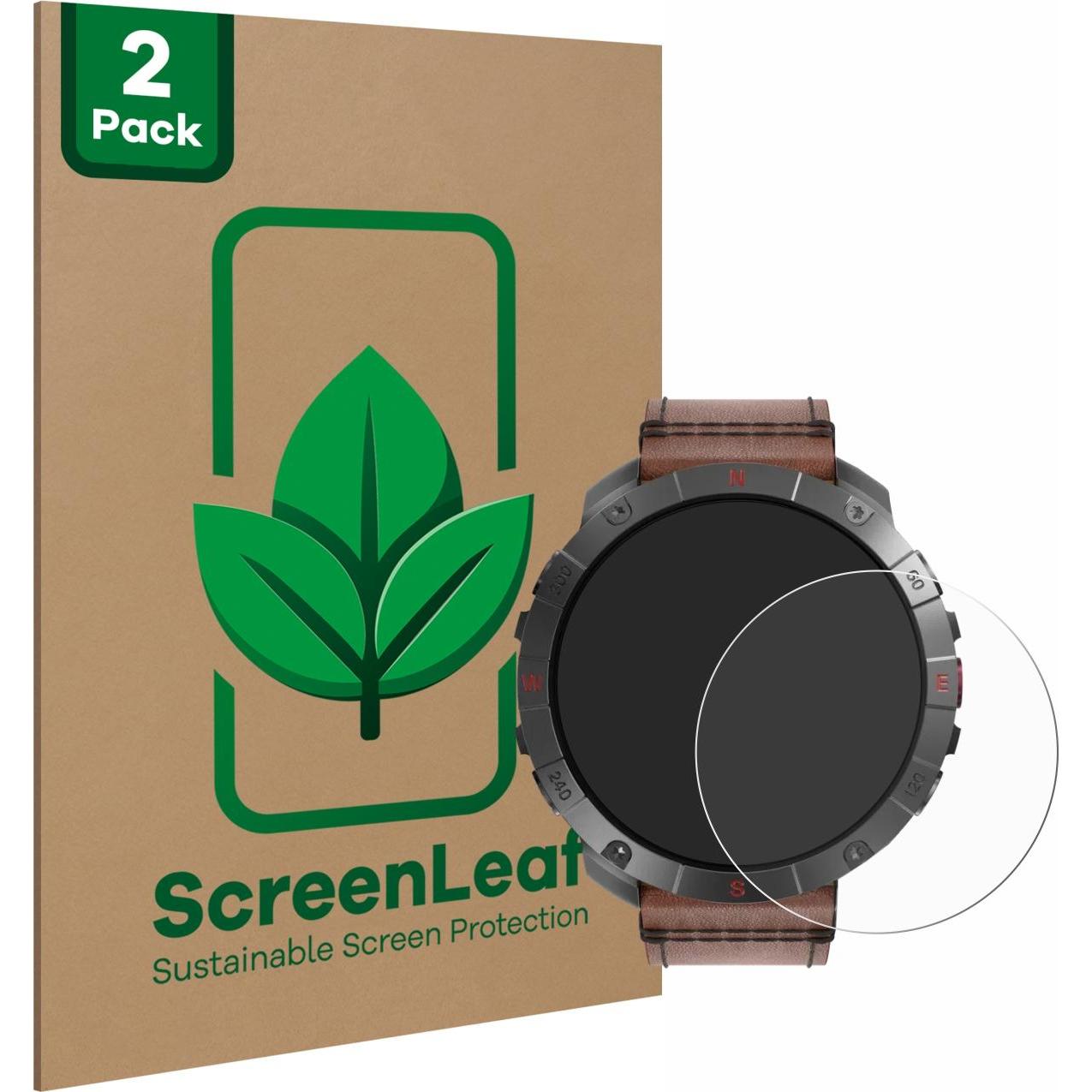 ScreenLeaf Schutzfolie nachhaltiger Displayschutz Display Schutz Folie Klar Transparent, Smartwatch Schutzfolie, Transpa...