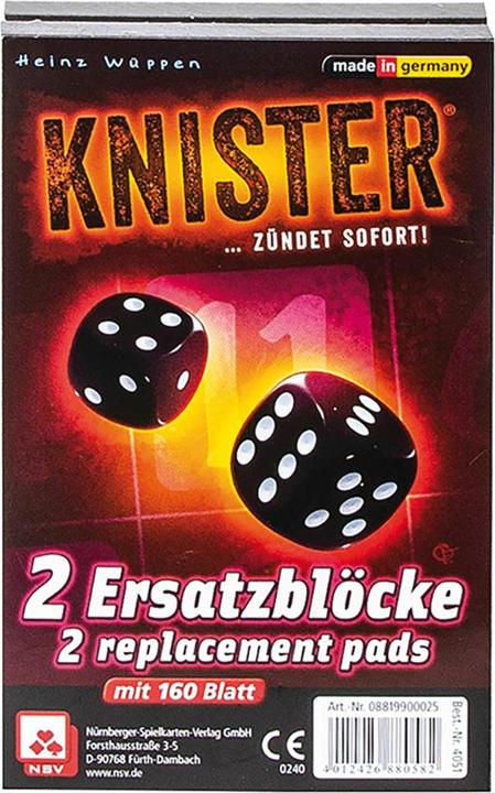 Actual product image Crackle extra blocks sheet (German, 1 - 12 Players)