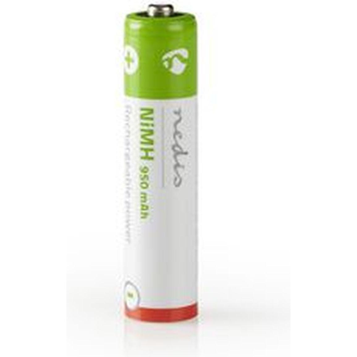 Nedis Batteria ricaricabile AAA NI-MH 1,2 V 950 mAh 4 pezzi (4 pz., AAA, 950 mAh), Batterie + pile