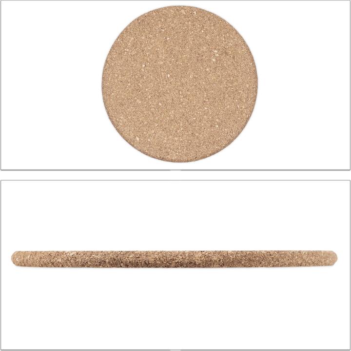 Relaxdays Cork coasters (4 x, Pan coaster)