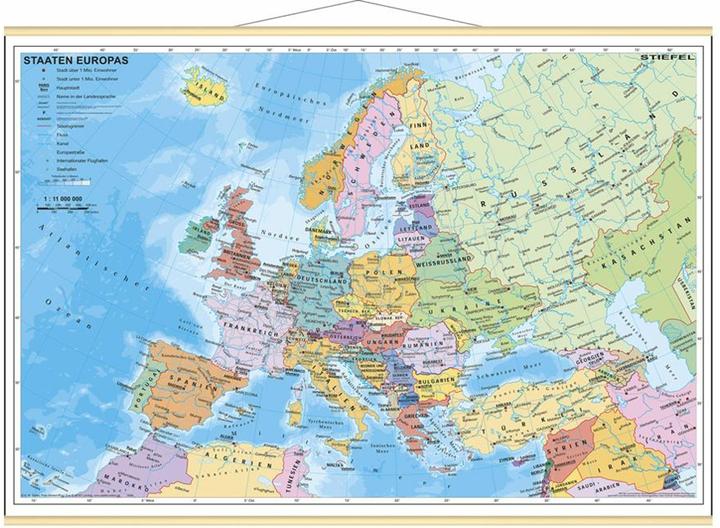 Produktbild Staaten Europas, politisch. Wandkarte Mini-Format