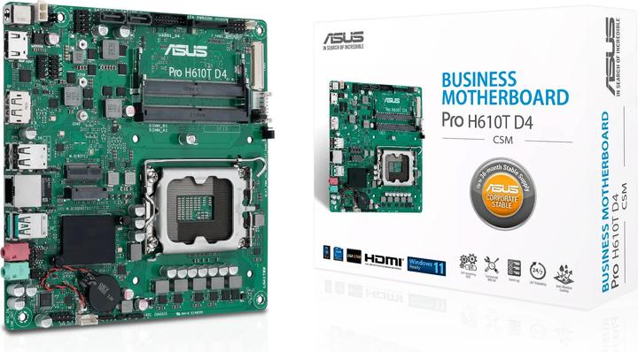 Produktbild ASUS MB PRO H610T -CSM (LGA 1700, Intel H610, Mini-ITX)