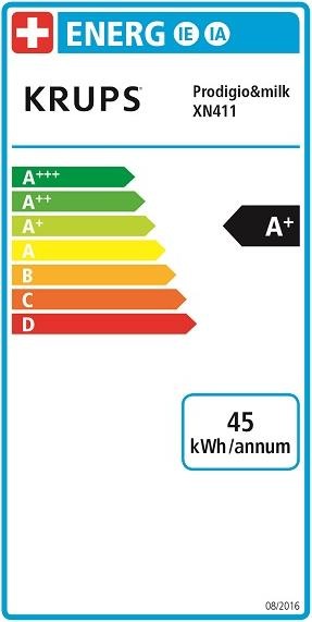 Energy Label Krups Prodigio & Milk (NESPRESSO Original)