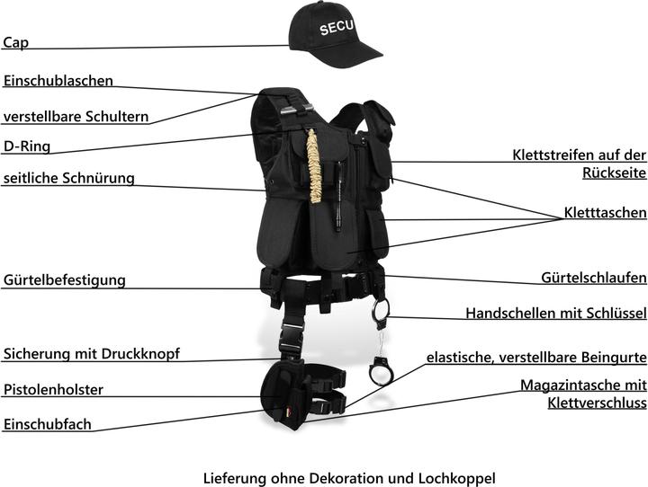 Image du produit Normani Costume de carnaval SWAT/POLICE/SECURITY (M, L)