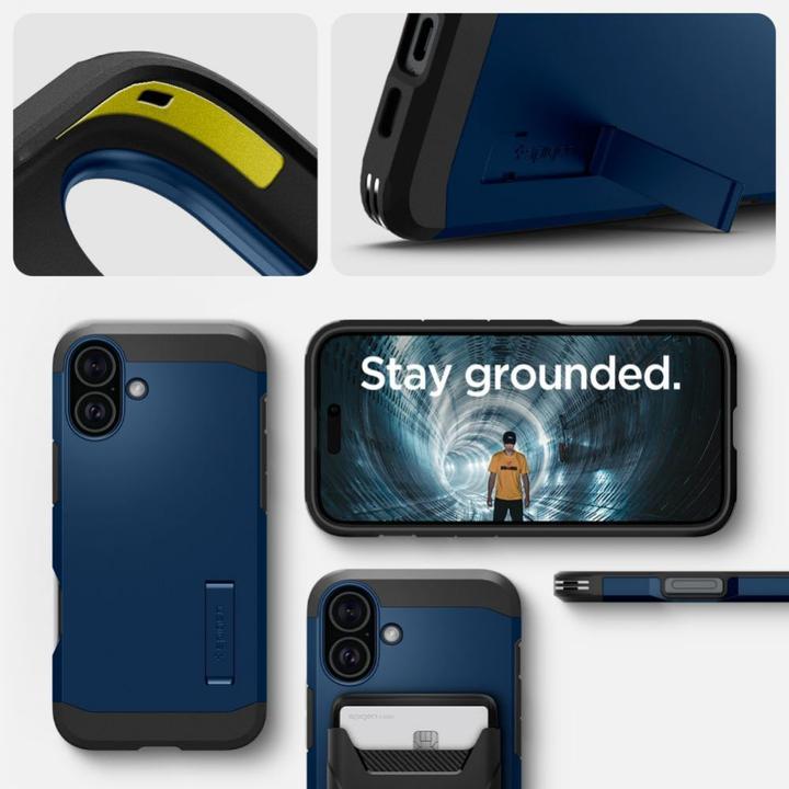 Actual product image Spigen Tough Armor MAG iPhone 16 MagSafe navy blue ACS08217 (Apple iPhone 16)