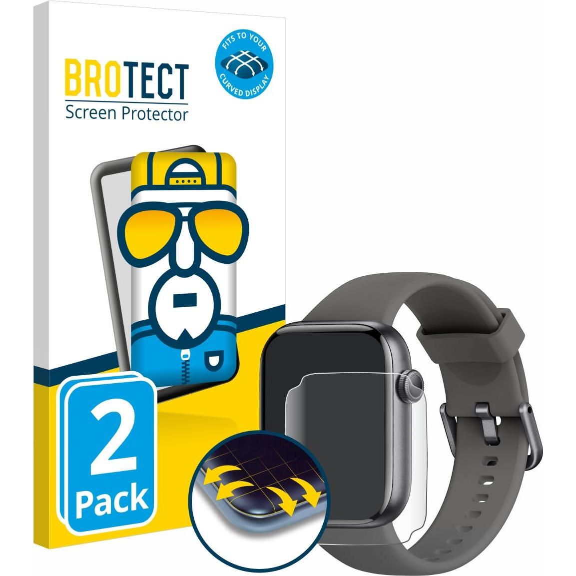 BROTECT Full-Screen Displayschutz, Smartwatch Schutzfolie, Transparent