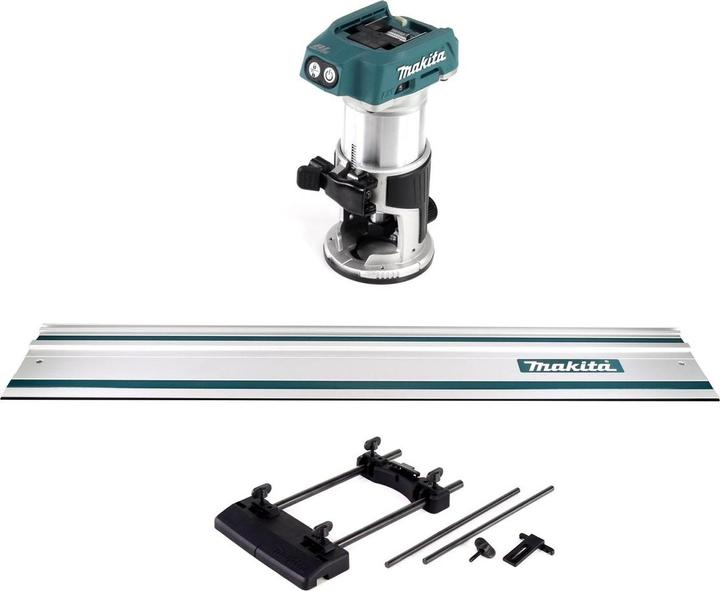 Actual product image Makita DRT 50 Z Battery multifunction router 18V Brushless Solo + Guide rail adapter +